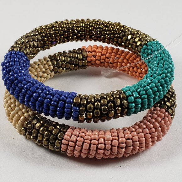 Jewelry - Women's Stretchy Seed Beads double Coil Bracelet